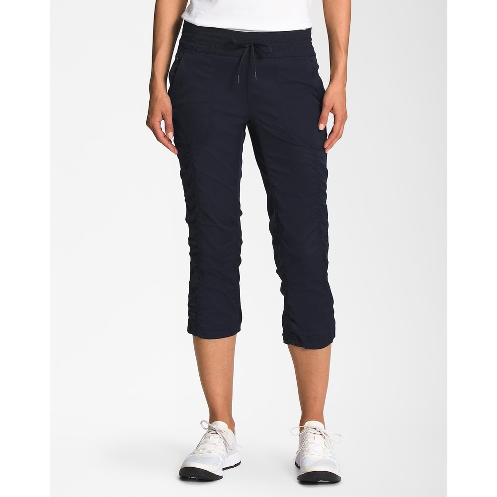 The North Face Women's XL Aphrodite 2.0 Ruched Capri Pants Black Elastic Waist
